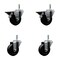 Service Caster 3.5'' Hard Rubber Wheel Swivel 7/16'' Grip Ring Stem Caster Set 2 Brakes, 4PK SCC-GR20S3514-HRS-PLB-716138-2-S-2 - alternate 1